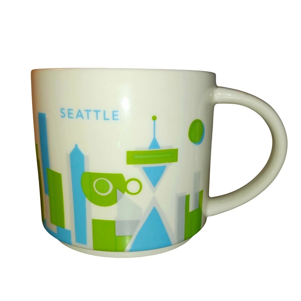 Starbucks You Are Here Seattle Mug 2013 City Skyline Space Needle 14oz Ceramic